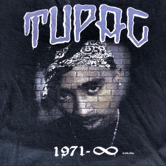 Tupac Black Shirt Medium - Picture 2 of 5